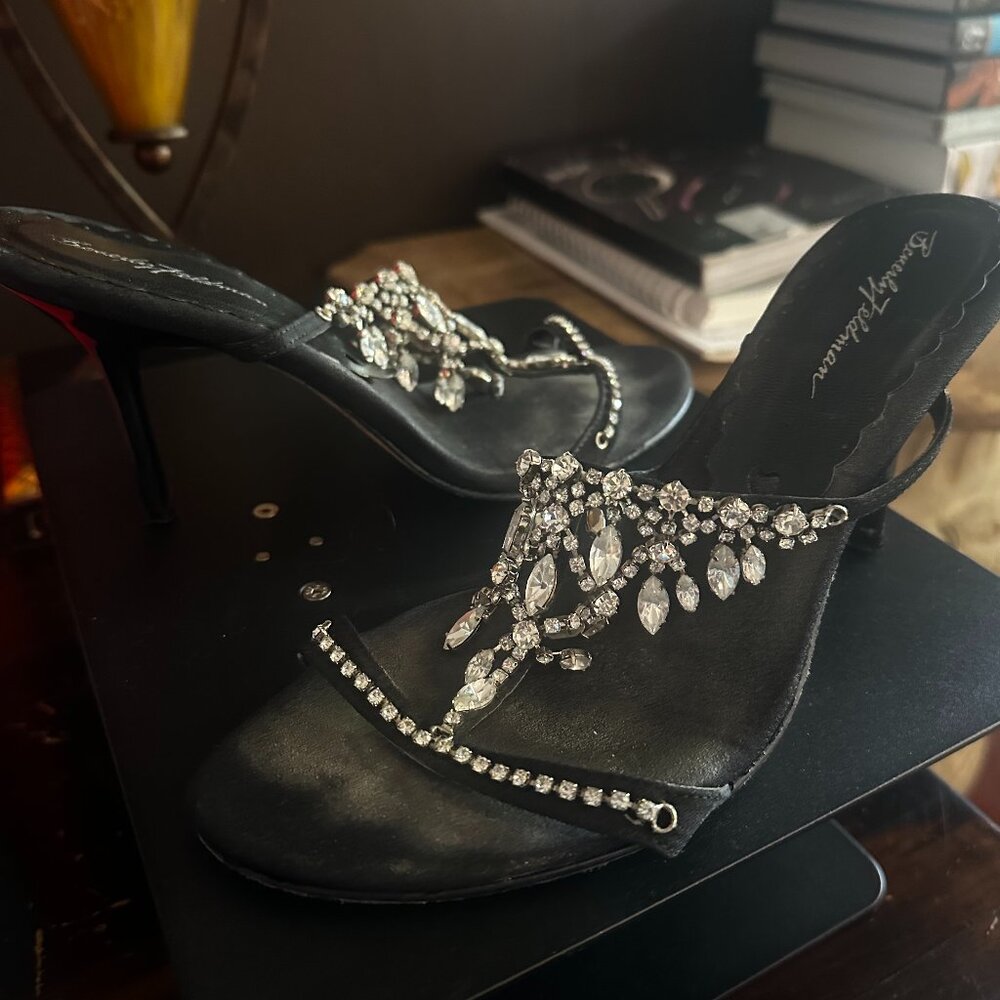 Black Rhinestone evening shoe